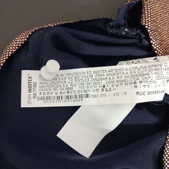 ZARA Festive days Asymeyric one shoulder shimmer rushed top size Small NEW - Picture 14 of 14